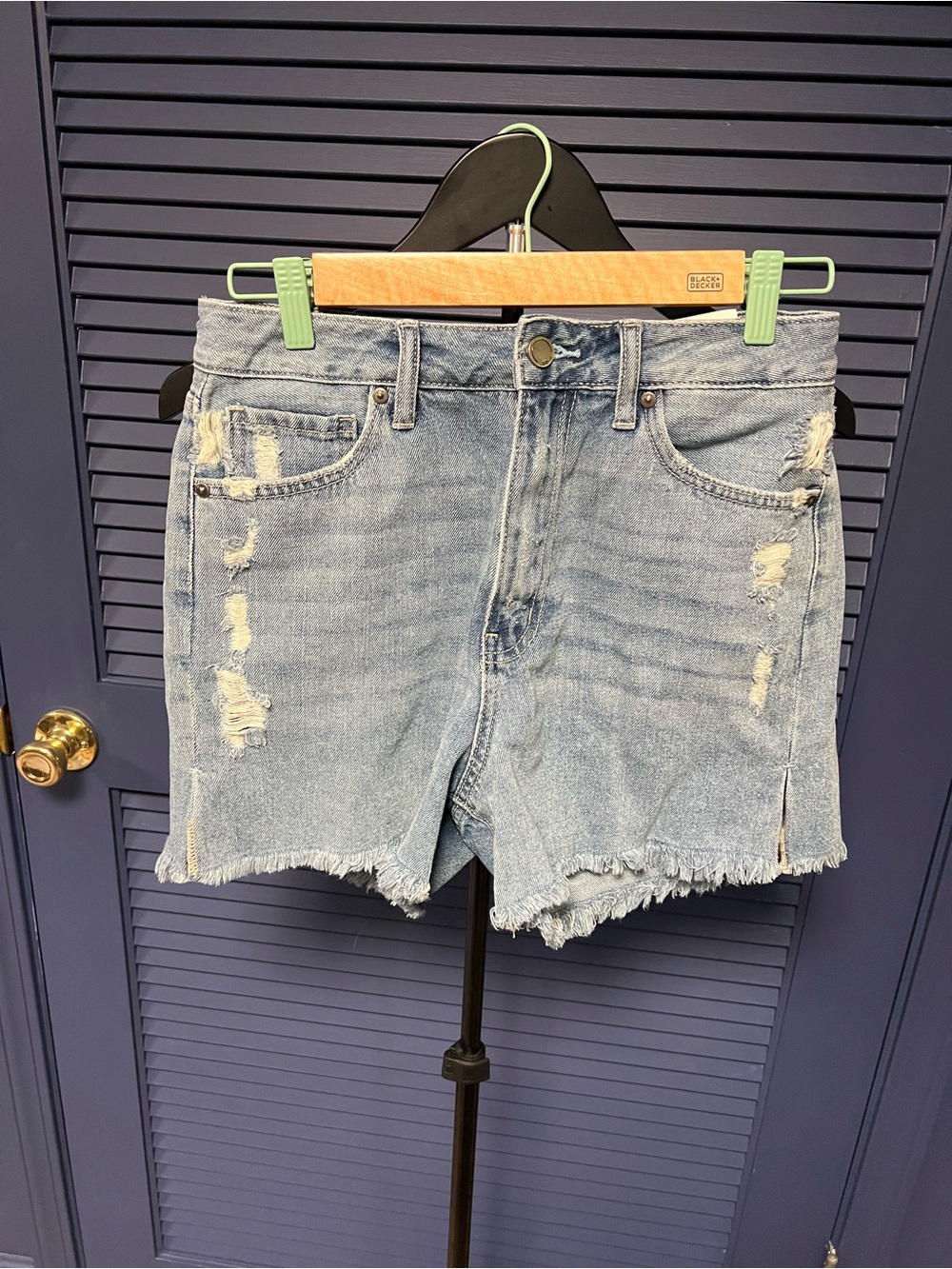 Light Blue Distressed Denim Women’s Shorts